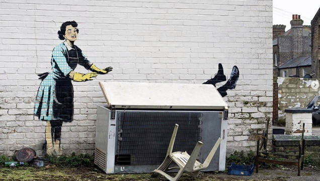 imagen En el Día de San Valentín, Banksy denunció la violencia conyugal contra las mujeres 