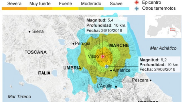 imagen Dos terremotos sacudieron el centro de Italia