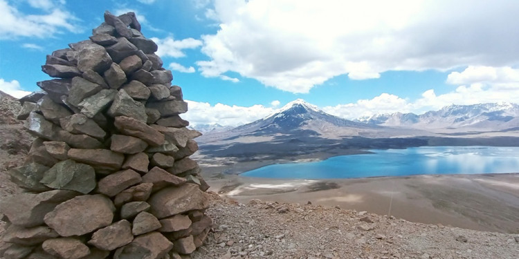 Descubrieron un paisaje sagrado inca en la Laguna del Diamante