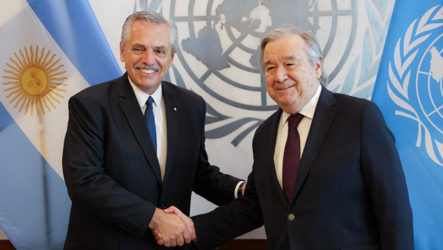 imagen Alberto Fernández le pidió al titular de la ONU retomar las negociaciones por la soberanía de las Malvinas