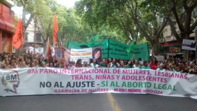 imagen El #8M en Mendoza: "contra el ajuste y por el aborto legal"