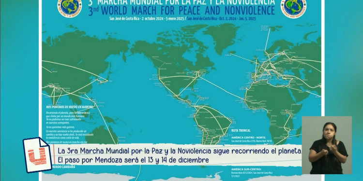 La 3.ª Marcha Mundial por la Paz y la Noviolencia pasará por Mendoza el 13 y el 14 de diciembre