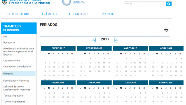 imagen Calendario 2017: sin feriados puente y más findes largos