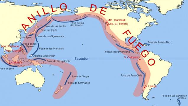 imagen Cinturón de Fuego del Pacífico, 40 mil kilómetros que reúnen los peores terremotos y tsunamis 