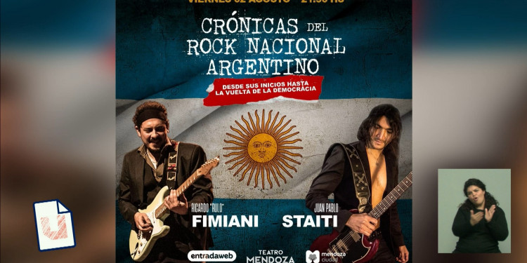 Fimiani y Staiti presentan "Crónicas del rock nacional argentino" en el Teatro Mendoza