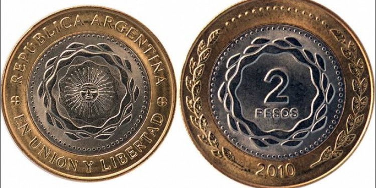 Desde hoy entra en circulación la nueva moneda de dos pesos