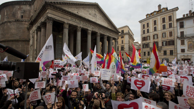 imagen El Senado italiano aprobó las uniones civiles entre homosexuales