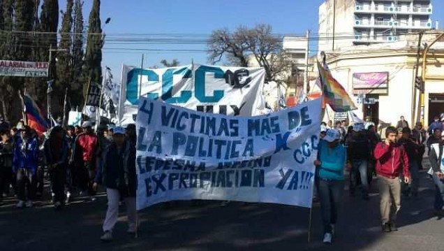imagen Protestas de la CCC por los dos nuevos detenidos con motivo del desalojo de tierras en Ledesma