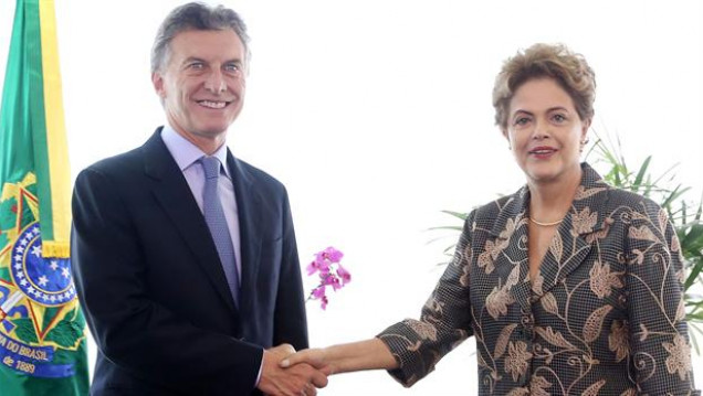 imagen Macri con Dilma: "Con Brasil tenemos desafíos importantes"