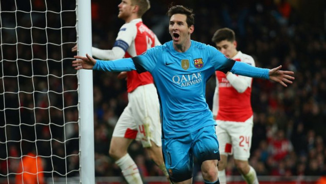 imagen Messi marcó dos goles ante el Arsenal y sigue haciendo historia
