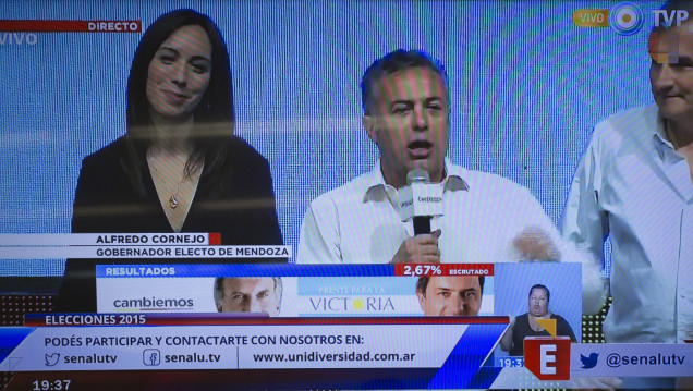 imagen Cornejo, el primer orador en el búnker de Cambiemos