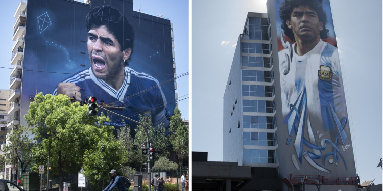 Murales gigantes para homenajear a Maradona serán íconos de Buenos Aires