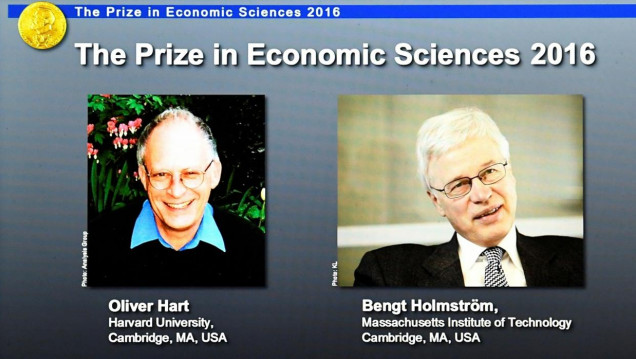 imagen El Nobel de Economía fue adjudicado a Holmström y a Hart