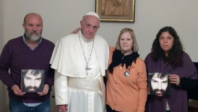 imagen El Papa recibió en el Vaticano a la familia de Maldonado 