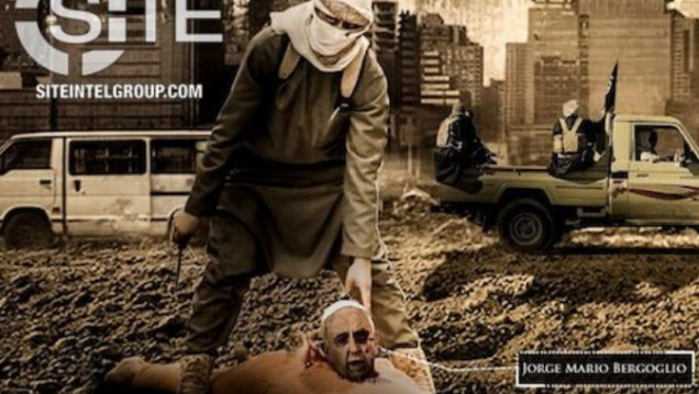 imagen ISIS amenazó a los cristianos con una imagen del papa Francisco decapitado