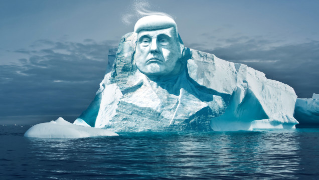 imagen Quieren esculpir el rostro de Trump en un iceberg y filmar el deshielo en vivo