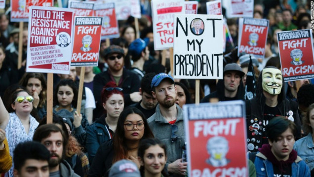 imagen "No es mi presidente", el grito contra Trump