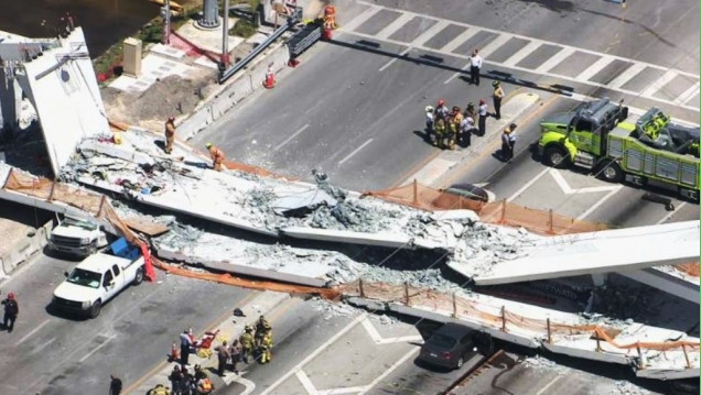 imagen El derrumbe de un puente en Miami dejó como saldo varios muertos