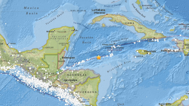imagen Un sismo de magnitud 7,6 sacudió las costas del Caribe y hubo alerta de tsunami